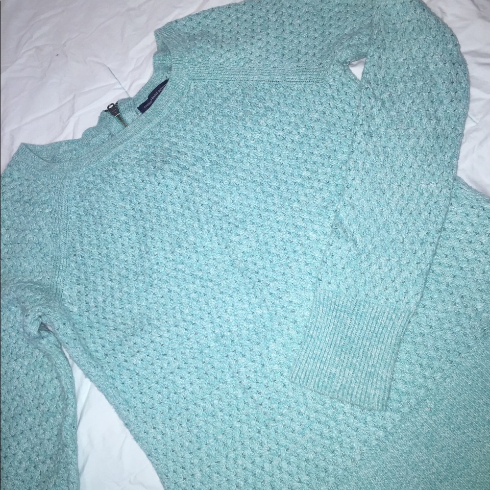 blue sweater